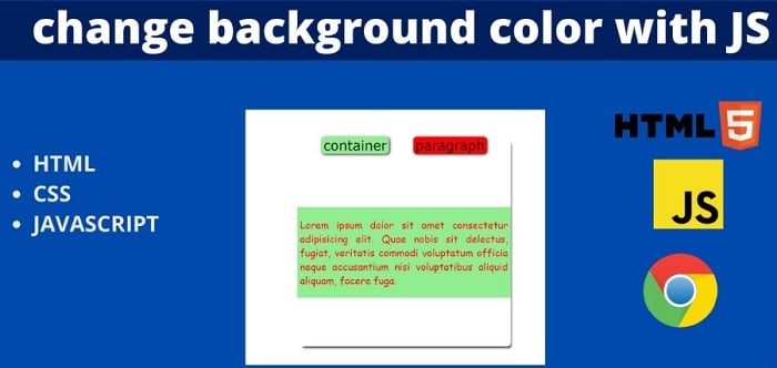 JavaScript to change background color in HTML