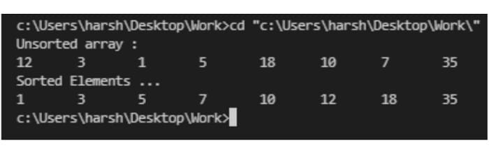 Bubble Sorting Output