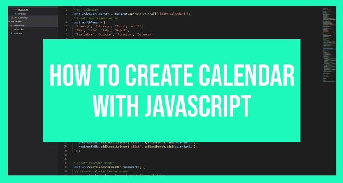 How to create calendar in html using javascript