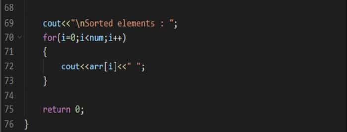 Insertion Sorting Output