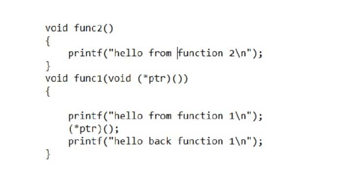 Callback function in C