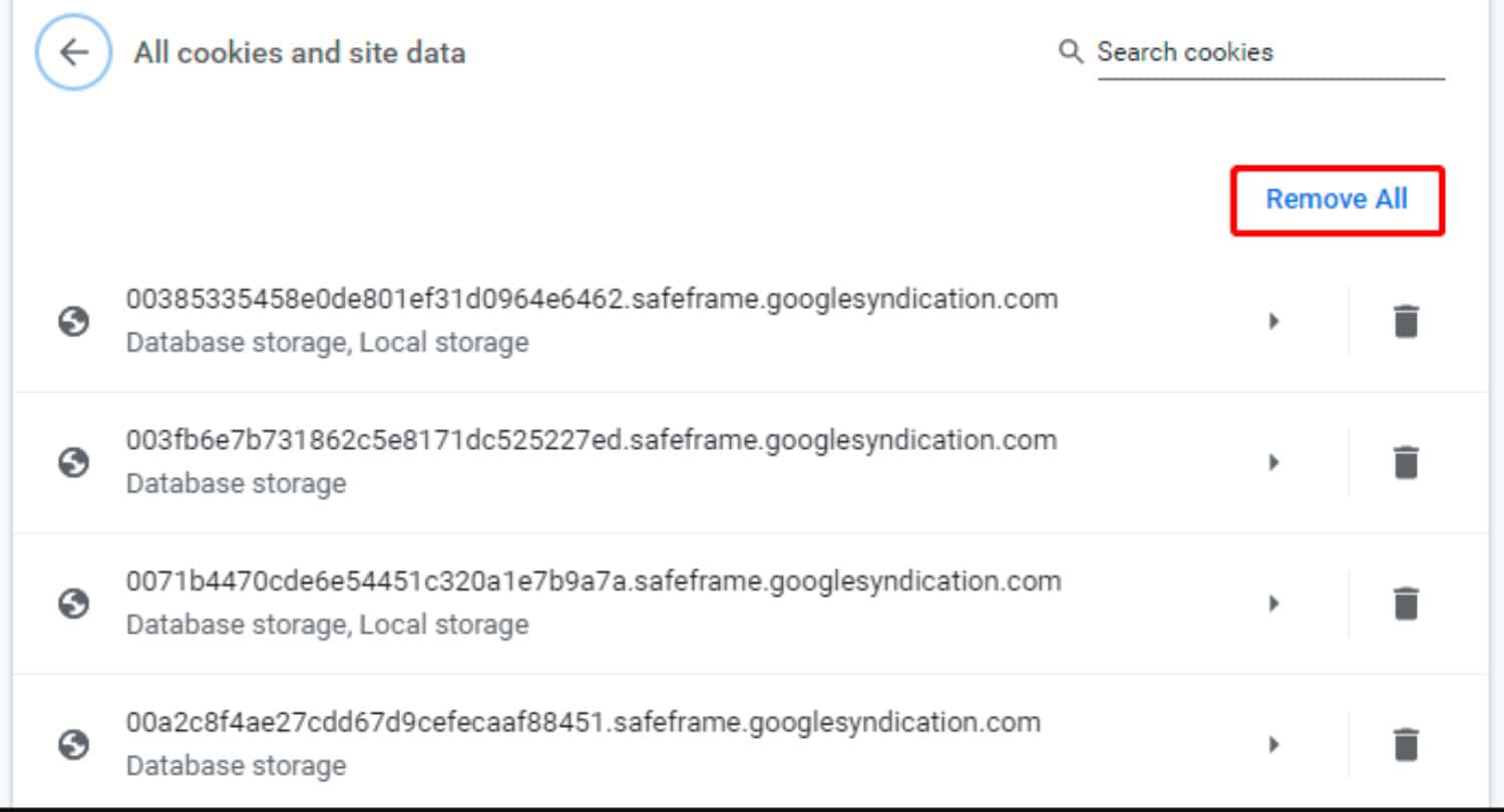 mega html5 offline storage -click remove all