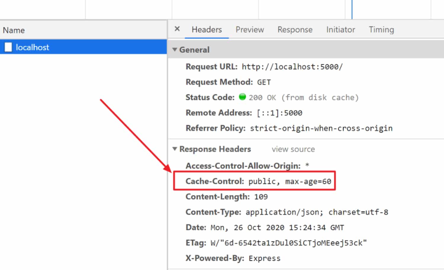 what does cache control header means