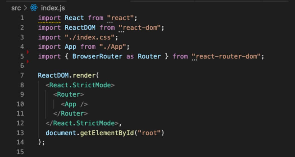 react router index route with path