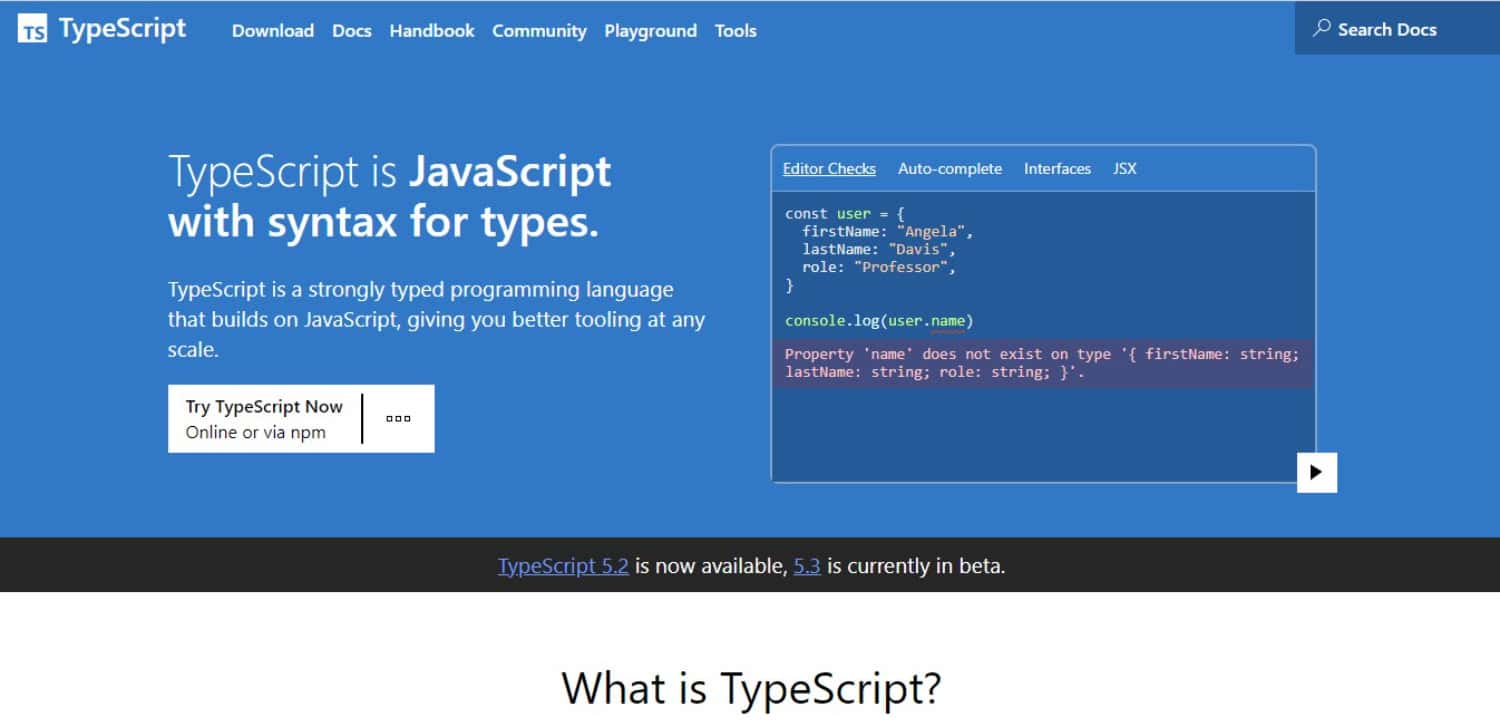 typescript 