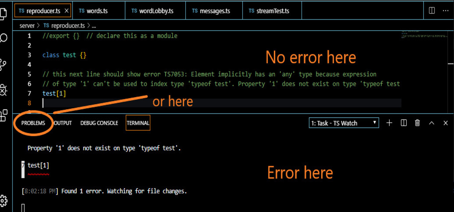 typescript error